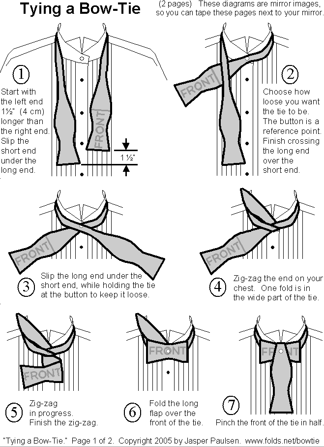 Tying a Bow-Tie:  Steps 1-7