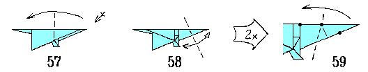 Diagrams for steps 57-59.